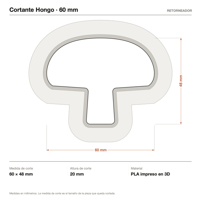 Kit Cortantes Hongo x4 (6, 10, 14 y 20 cm)