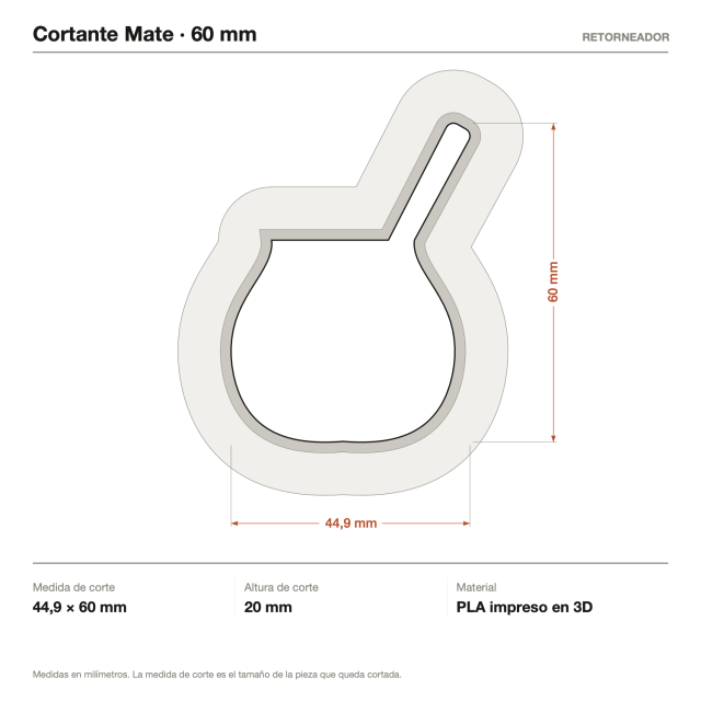 Kit Cortantes Mate x4 (6, 10, 14 y 20 cm)