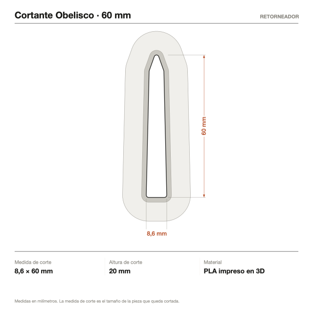 Cortante Obelisco - Tamaño a elección