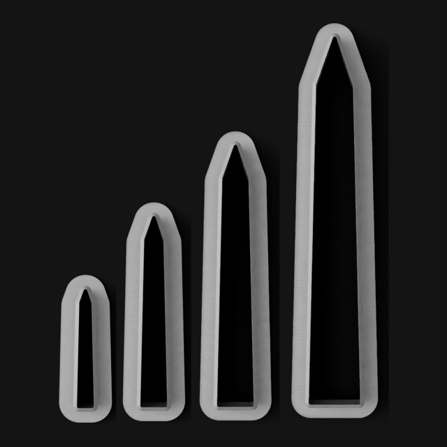 Kit Cortantes Obelisco x4 (6, 10, 14 y 20 cm)