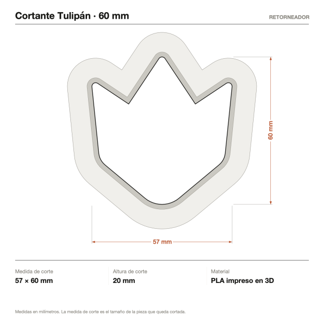 Kit Cortantes Tulipán x4 (6, 10, 14 y 20 cm)