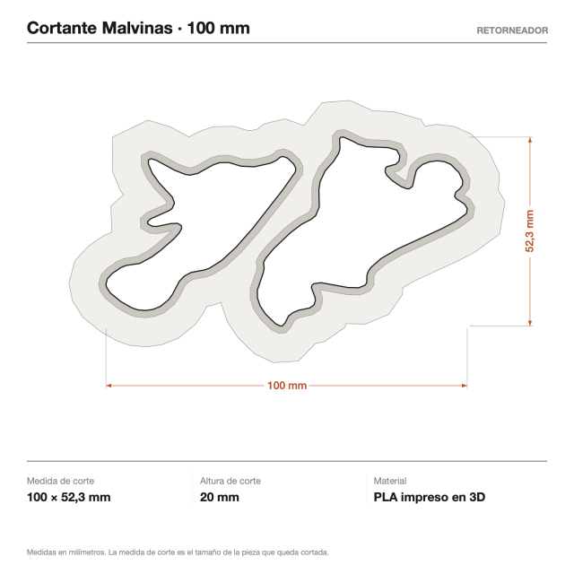 Kit Cortantes Malvinas x4 (10, 14, 18 y 30 cm)