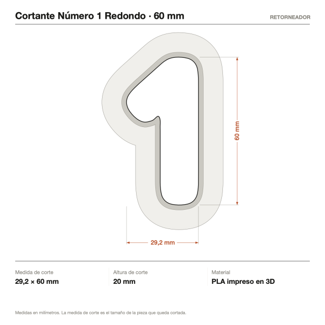 Kit Cortantes Número 1 Redondo x4 (6, 10, 14 y 20 cm)