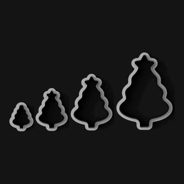 Kit Cortantes Arbolito Redondeado x4 (6, 10, 14 y 20 cm)