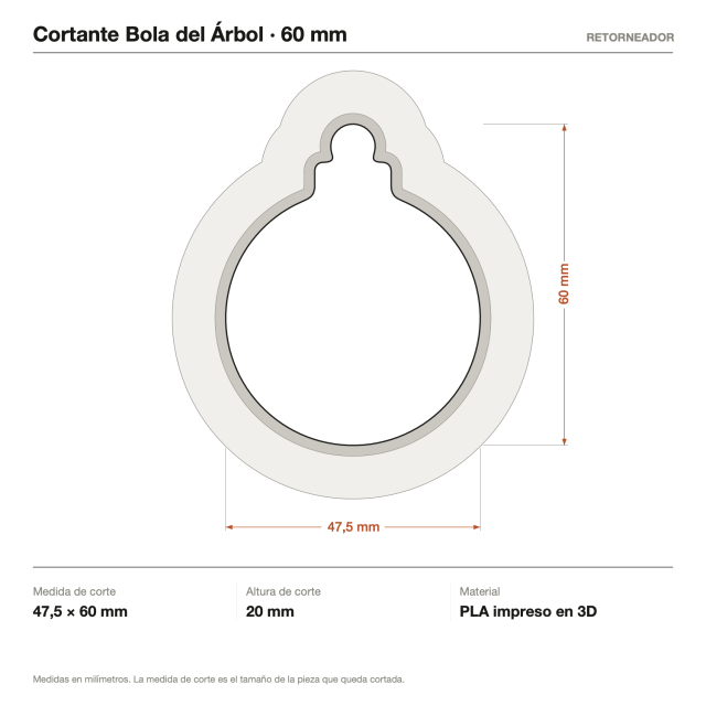Kit Cortantes Bola del Árbol x4 (6, 10, 14 y 20 cm)