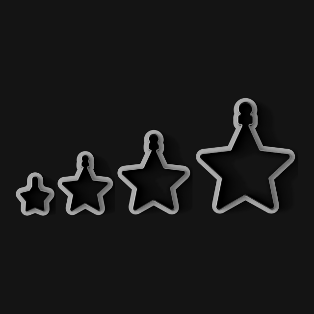 Kit Cortantes Estrella Navideña x4 (6, 10, 14 y 20 cm)