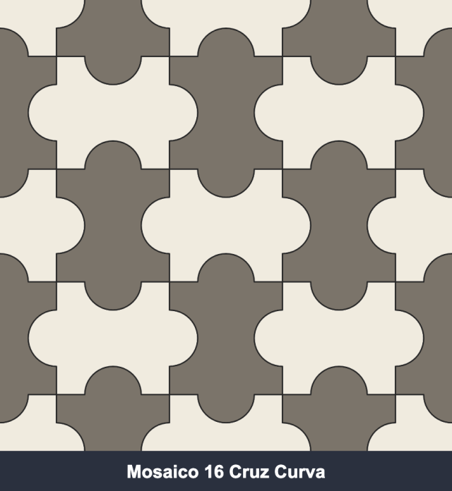 Kit Cortantes Mosaico 16 Cruz Curva x4 (6, 10, 14 y 20 cm)