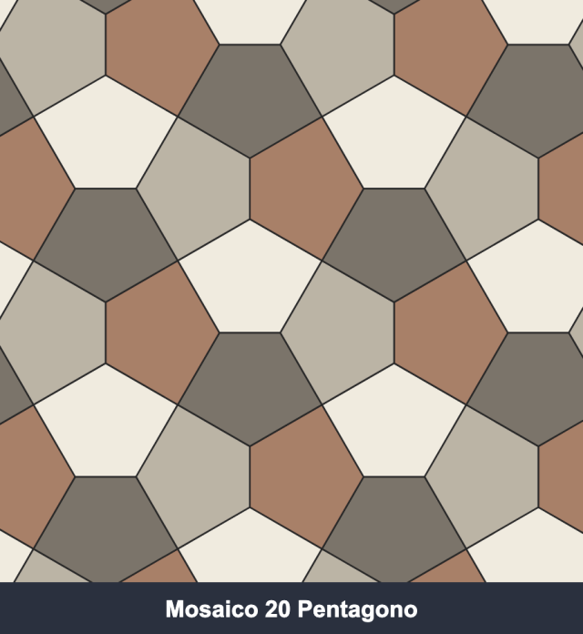 Kit Cortantes Mosaico 20 Pentágono x4 (6, 10, 14 y 20 cm)