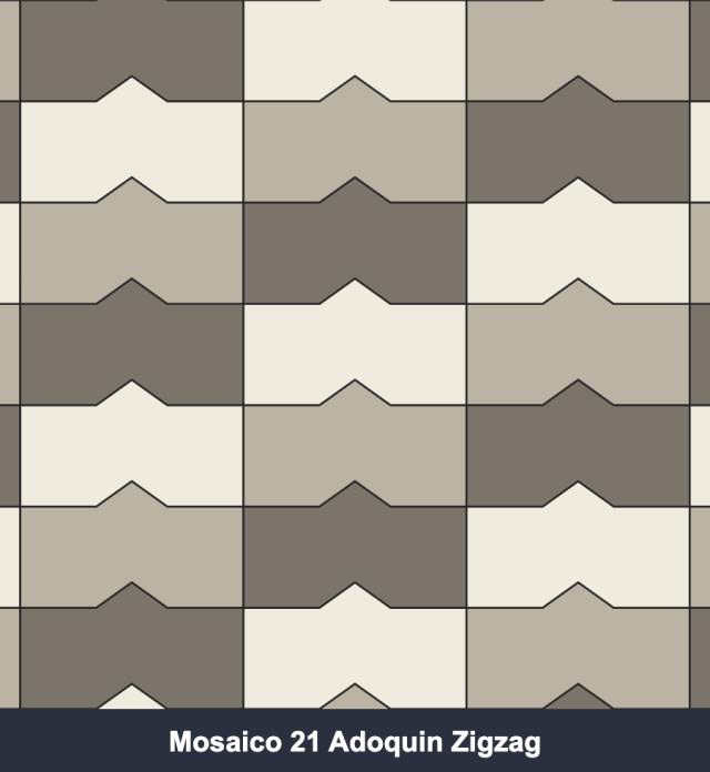 Kit Cortantes Mosaico 21 Adoquín Zigzag x4 (6, 10, 14 y 20 cm)