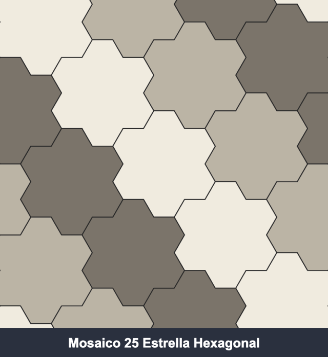 Kit Cortantes Mosaico 25 Estrella Hexagonal x4 (6, 10, 14 y 20 cm)