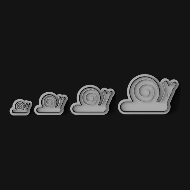 Kit Cortantes + Sellos Caracol x4 (6, 10, 14 y 20 cm)