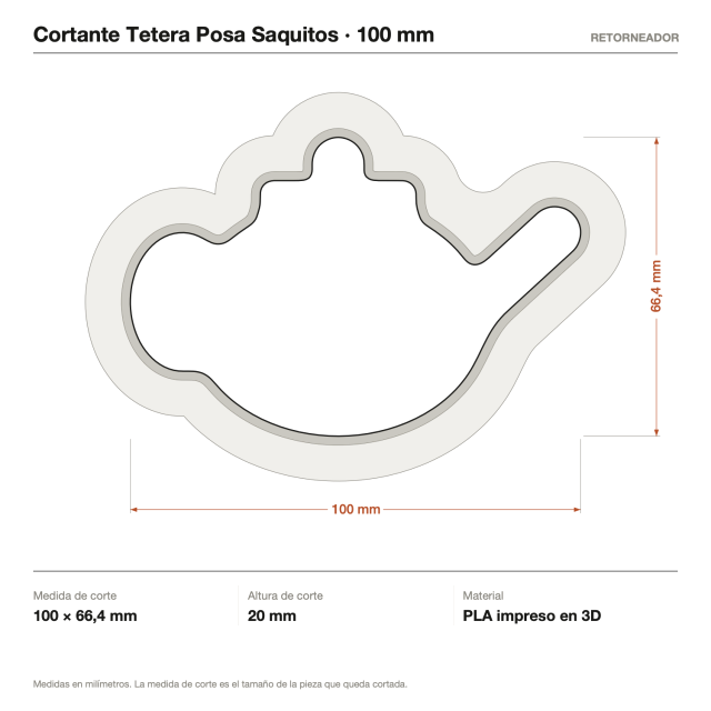 Kit Cortantes Tetera Posa Saquitos x4 (10, 14, 18 y 26 cm)
