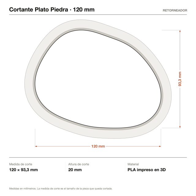 Kit Cortantes Plato Piedra x4 (12, 15, 18 y 30 cm)