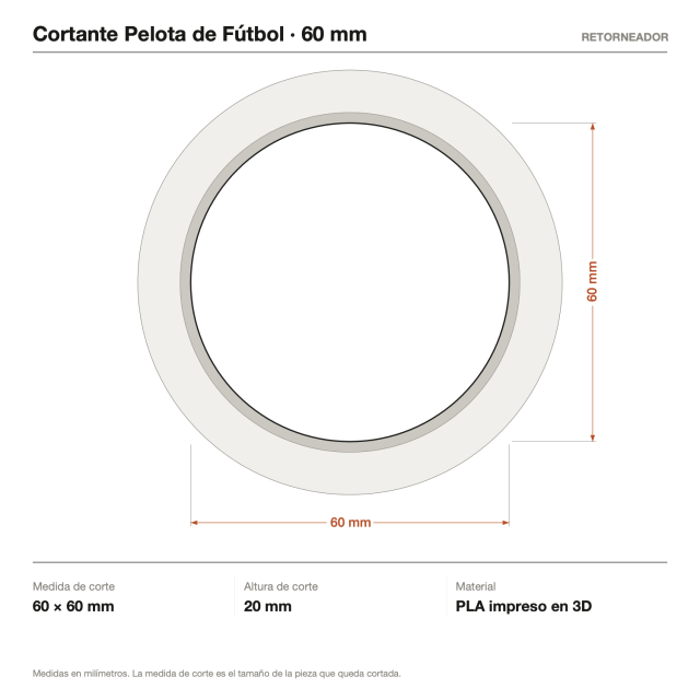 Kit Cortantes + Sellos Pelota de Fútbol x4 (6, 10, 14 y 20 cm)