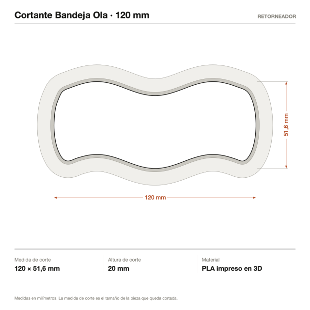 Kit Cortantes Bandeja Ola x4 (12, 15, 18 y 30 cm)