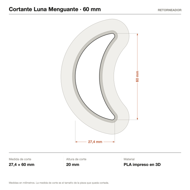 Kit Cortantes Luna Menguante x4 (6, 10, 14 y 20 cm)