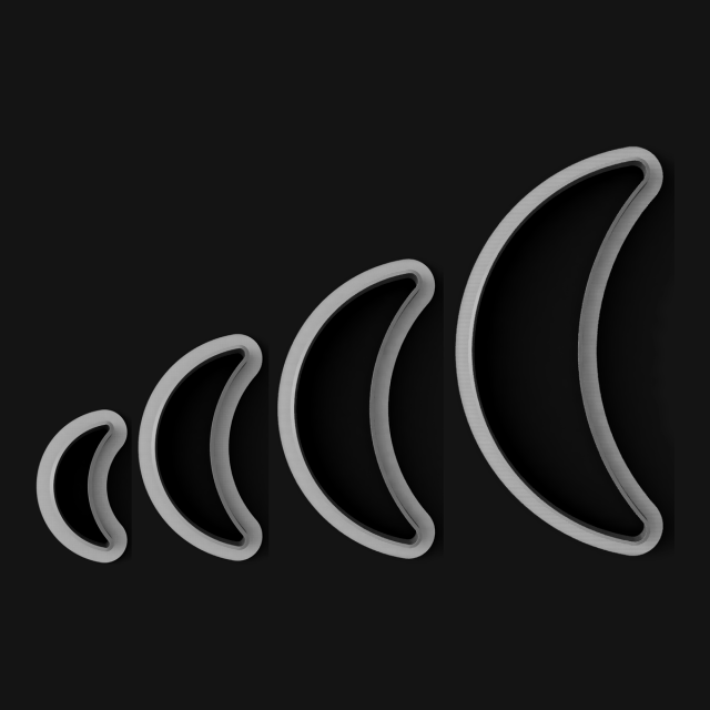 Kit Cortantes Luna Menguante x4 (6, 10, 14 y 20 cm)