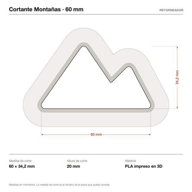 Kit Cortantes Montañas x4 (6, 10, 14 y 20 cm)