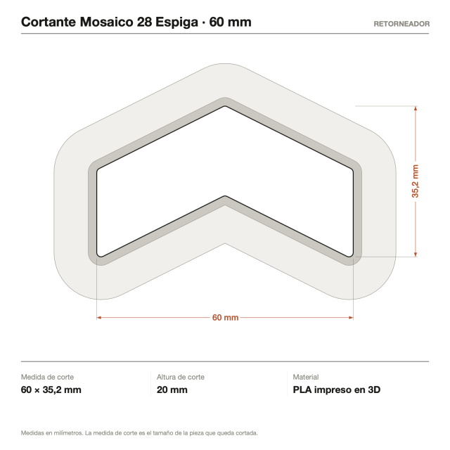 Kit Cortantes Mosaico 28 Espiga x4 (6, 10, 14 y 20 cm)