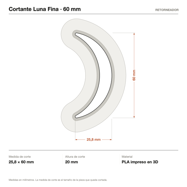 Kit Cortantes Luna Fina x4 (6, 10, 14 y 20 cm)