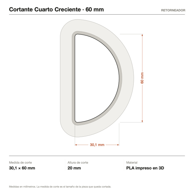 Kit Cortantes Cuarto Creciente x4 (6, 10, 14 y 20 cm)