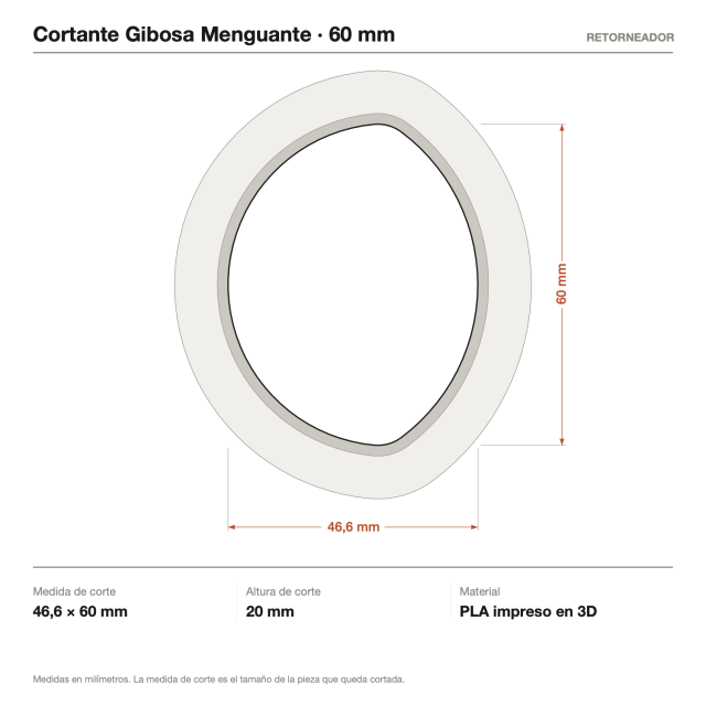Kit Cortantes Gibosa Menguante x4 (6, 10, 14 y 20 cm)