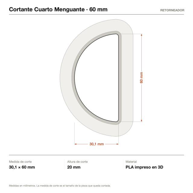Kit Cortantes Cuarto Menguante x4 (6, 10, 14 y 20 cm)