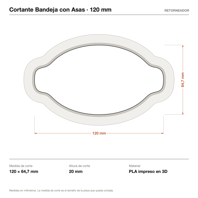 Kit Cortantes Bandeja con Asas x4 (12, 15, 18 y 30 cm)