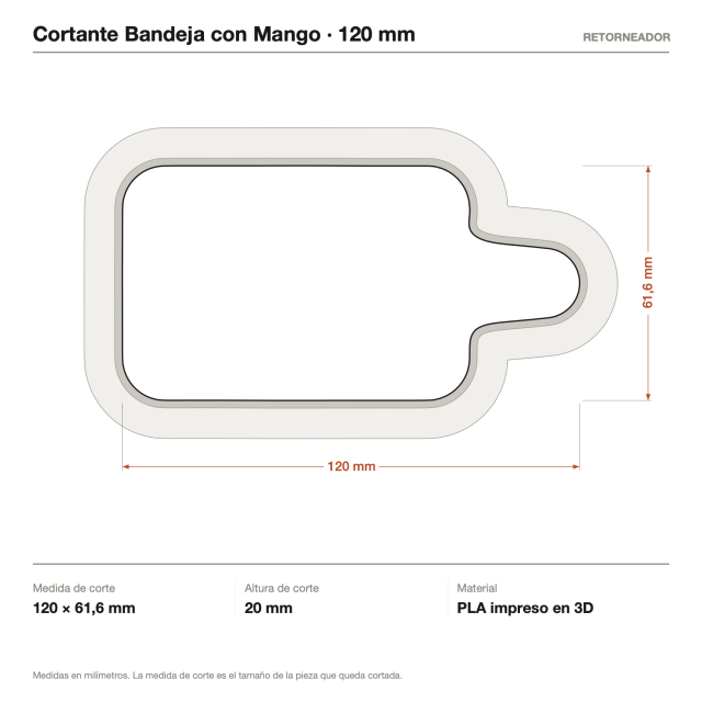 Kit Cortantes Bandeja con Mango x4 (12, 15, 18 y 30 cm)