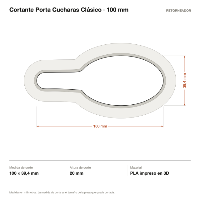 Kit Cortantes Porta Cucharas Clásico x4 (10, 14, 18 y 26 cm)